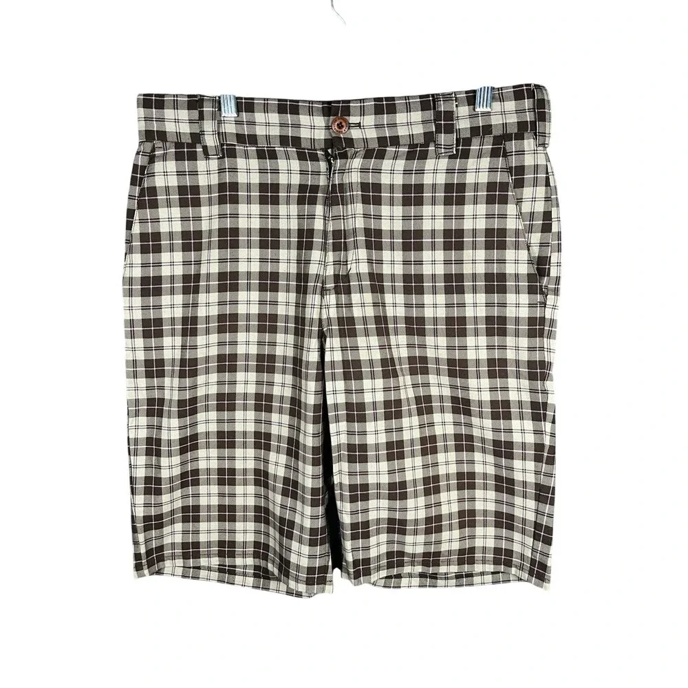Ambiguous Shorts Mens 33 Brown‎ Plaid Casual Street Wear Skater Outdoors Bottoms